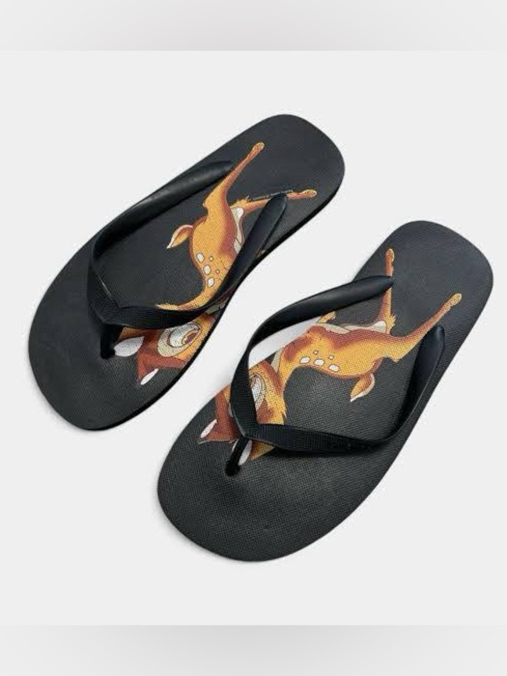 GIVENCHY x DISNEY Bambi Black Rubber Flip Flop Sandals Slides Riccardo Tisci - Picture 8 of 8